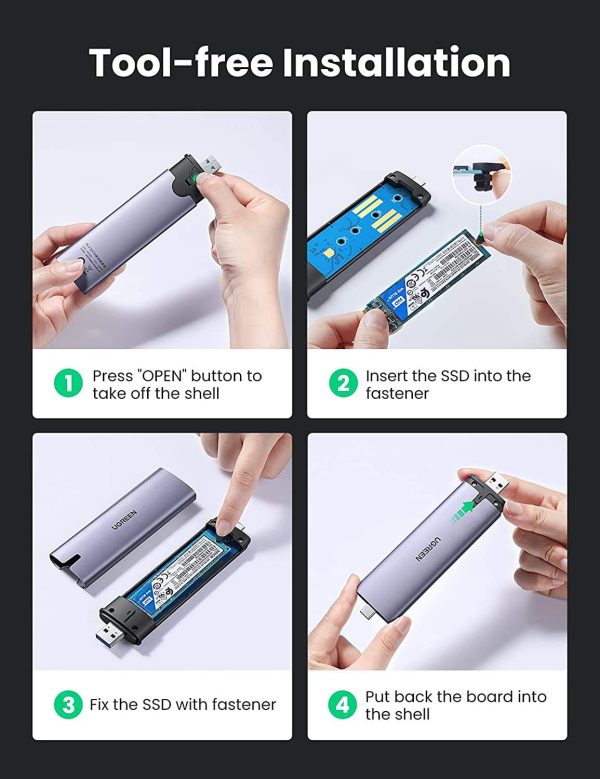 UGREEN - 2 in 1 M.2 SATA SSD Enclosure - CM298 - Image 5