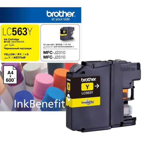 Brother LC563 Yellow Ink Cartridge - Image 1