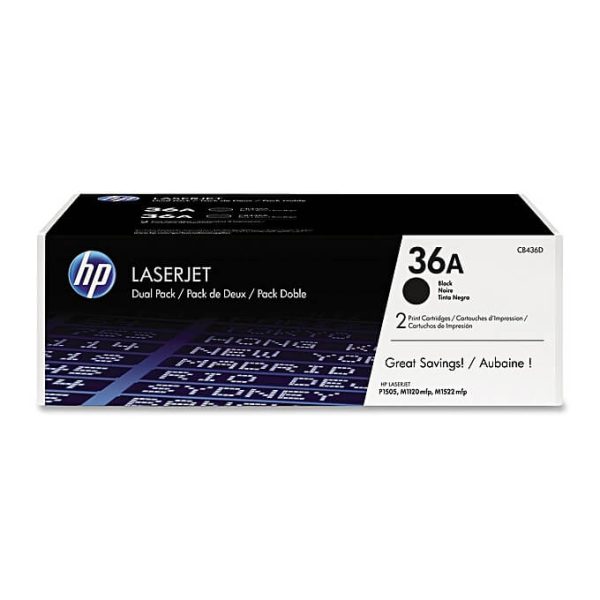 HP 36A Black Original Laser Jet Toner Cartridge, CB436A - Image 1