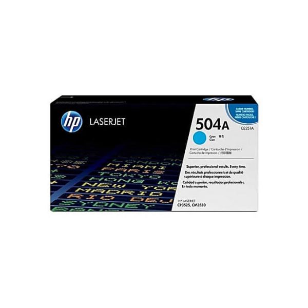 HP 504A Cyan Original LaserJet Toner Cartridge (CE251A) - Image 1