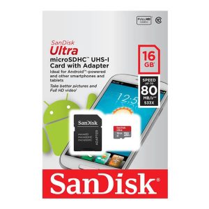 SanDisk MicroSD Class 10 80MBPS 16GB