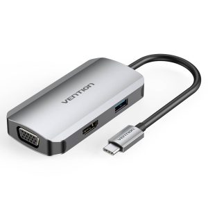Vention Type C to Multi- Function 4 in 1 Docking Station