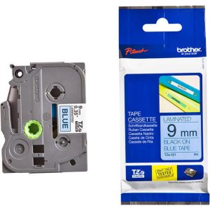 Brother TZe-521 Labelling Tape Cassette – Black on Blue, 9mm wide