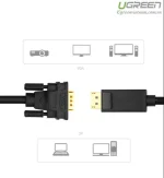 UGREEN DP Male to VGA Male Cable 1.5m (Black) - DP105 - Image 6