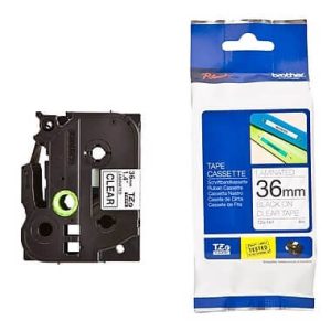 Brother TZe-161 Labelling Tape Cassette – Black on Clear, 36mm wide
