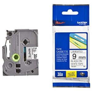 Brother TZE-221 Label Printer Tape - Black on White, 9mm wide
