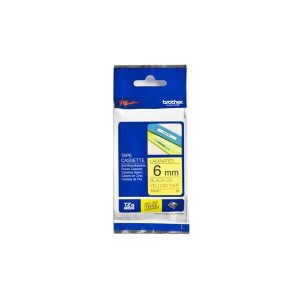 Brother TZe-611 Labelling Tape Cassette – Black on Yellow, 6mm wide