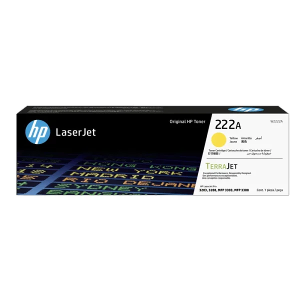 HP 222A Yellow LaserJet Toner Cartridge (W2222A) - Image 1