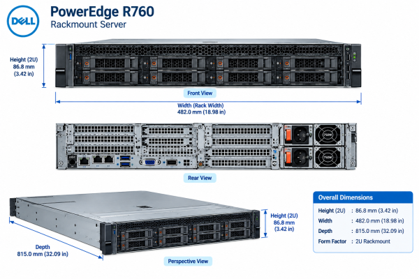 DELL POWEREDGE R760 RACKMOUNT INTEL 4410Y 12 CORE 16GB RAM/2.4 TB HDD 750WX2 - Image 3