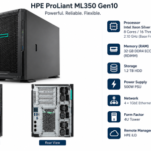 HP ML 350 G10 INTEL XEON4208 8 CORE 2.10 GHZ 32GB RAM/1.2 TB HDD, 500W PSU